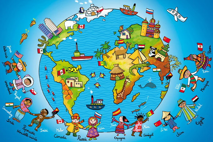 Maternelle Tour Du Monde Page De Garde Carnet De Voyage Animation anniversaire Petit voyage autour du monde|JOLIS COEURS